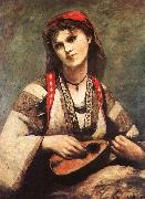 Jean Baptiste Camille  Corot Gypsy with a Mandolin Germany oil painting reproduction